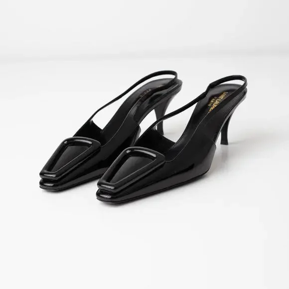 Saint Laurent Women's 24 Slingback Kitten Heel Pumps - Picture 8 of 8